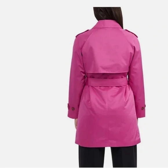 NWT Ellen Tracy Women's Vibrant Pink Trench Coat - Picture 8 of 8